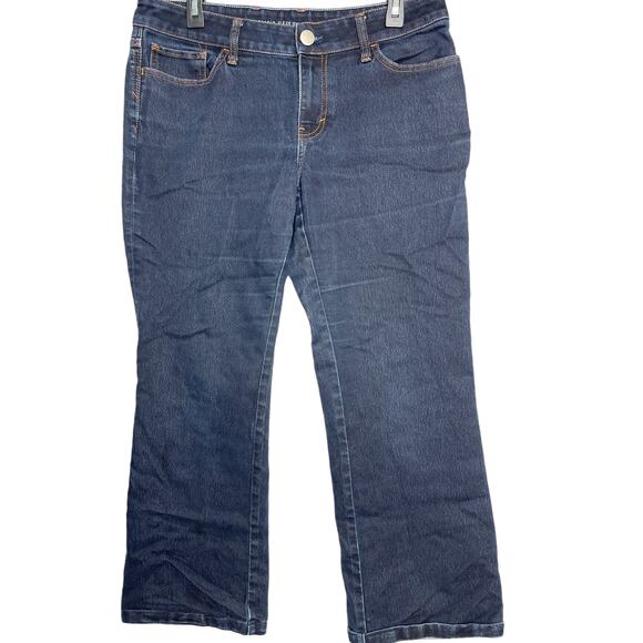 Banana Republic Jeans Size 31 Petite Blue Dark Wash Denim Mid Rise Curvy Bootcut - Picture 1 of 6